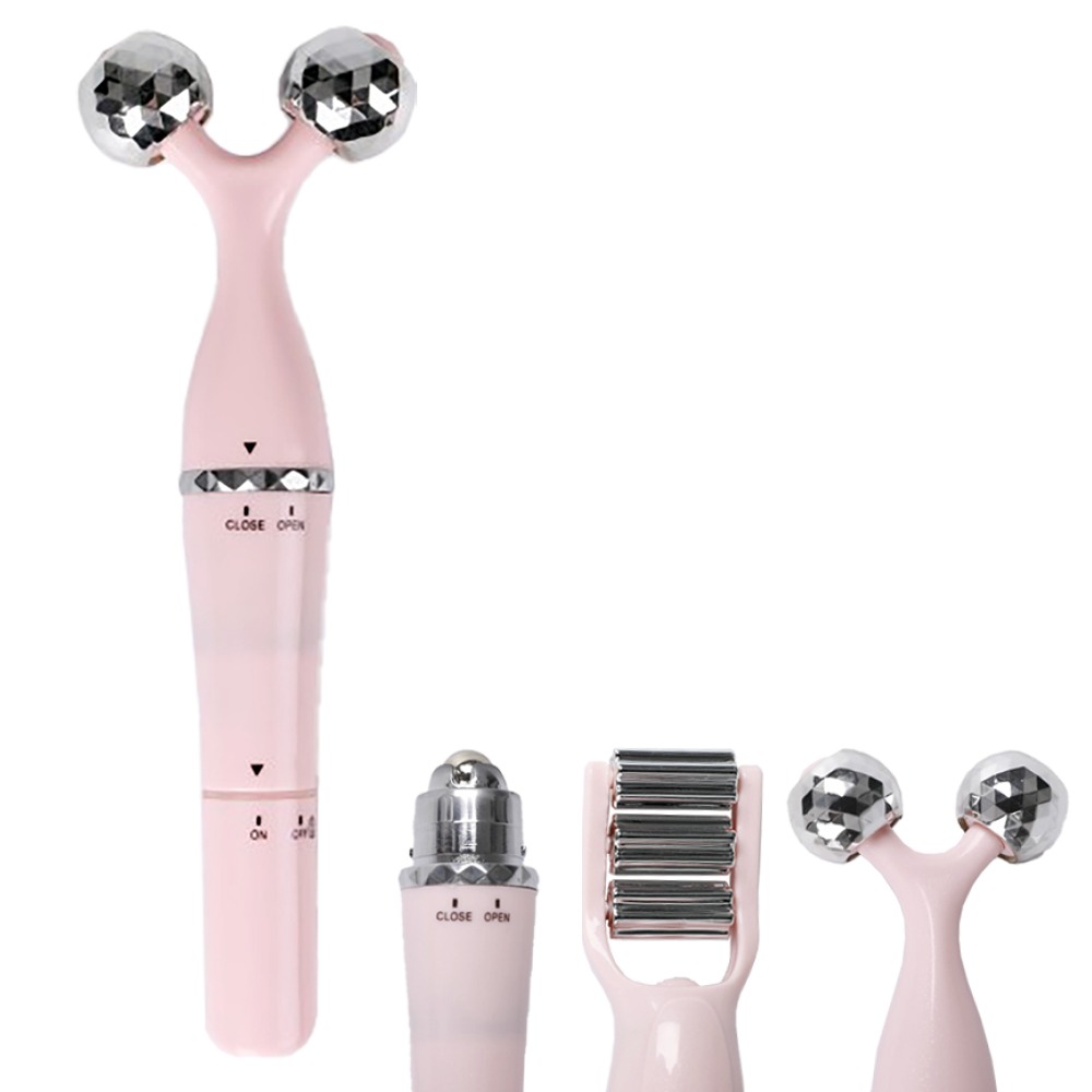 Tk Masajeador Facial 3 en 1 con 3 Cabezales Diferentes, Masajeador Facial Multifunción, Masajeador Facial con Cabezales Intercambiables, Masajeador Facial Inalámbrico