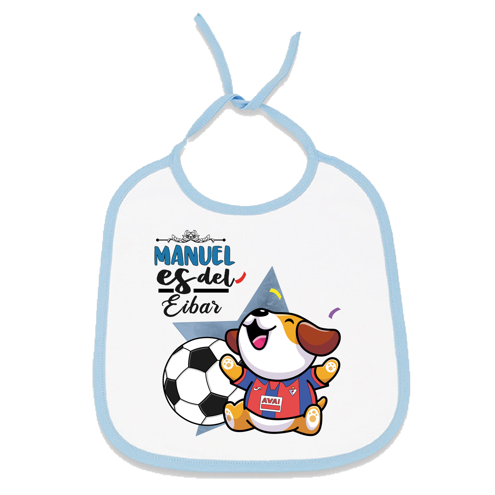 Babero personalizado nombre de bebé equipo de fútbol, niño y niña