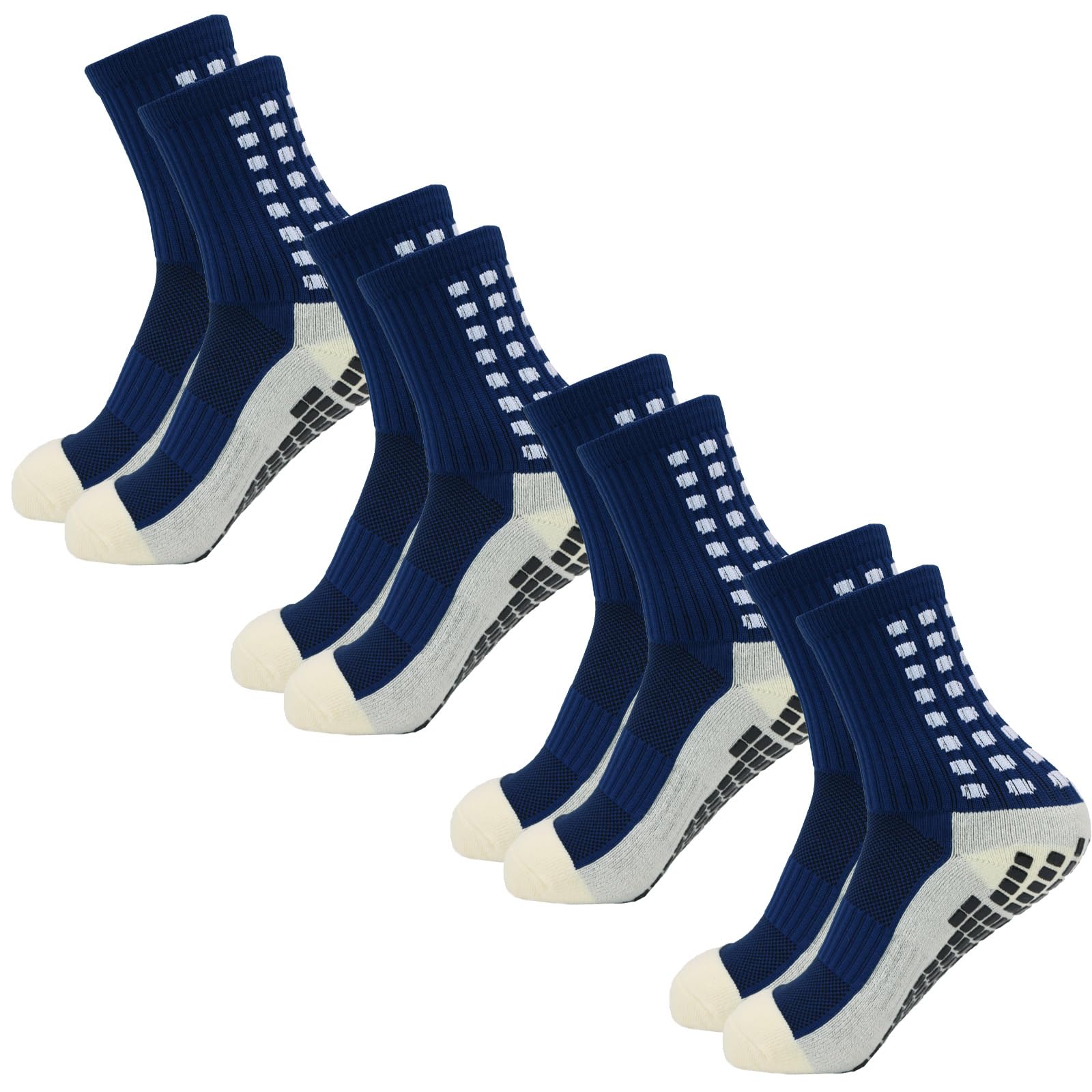 TK 4 Pares De Calcetines De Fútbol Para Hombres Antideslizantes Con Pads De Grip Para Baloncesto Y Otros Deportes Material Poliéster