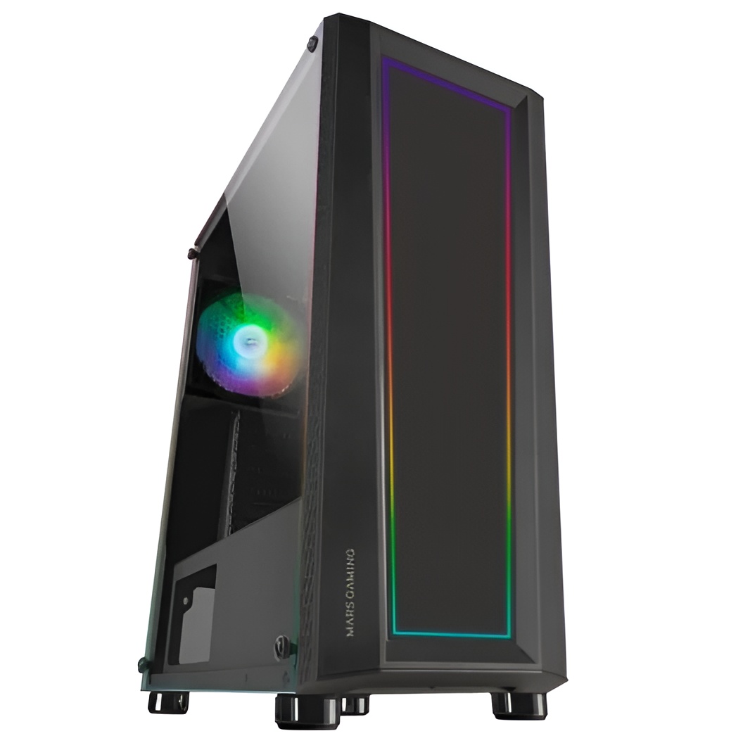 Mars gaming mc-art caja semitorre atx, micro atx, mini-itx - frontal y lateral cristal templado en los que podras crear tus diseños - iluminacion frgb - usb-a 3.0, usb-a 2.0 y audio - 1 ventilador 120mm frgb incluido - soporta refrigeracion liquida