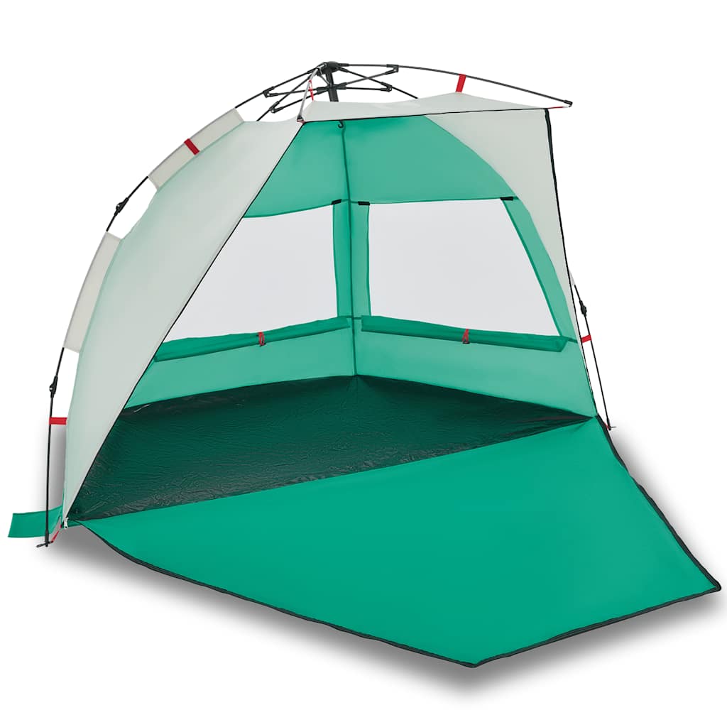 vidaXL Tienda de playa 2 personas impermeable apertura rápida verde