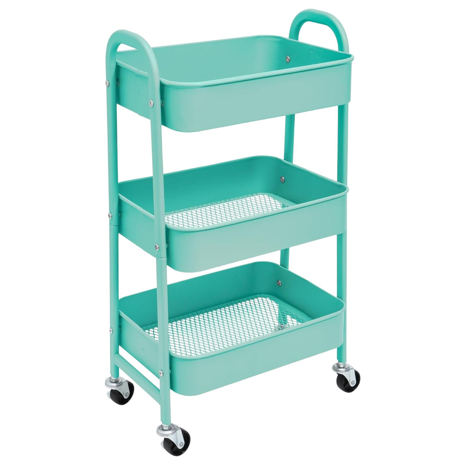 Carro de Almacenamiento Carrito Auxiliar con Ruedas Carro Cocina Carro Servicio Carrito Metalico con Ruedas 3 Niveles Carro Rodante Carro Organizador para Dormitorio Baño Oficina,Carrito de cocina o multiuso de tres niveles con rueda (FRUTA-002 1690 2090)