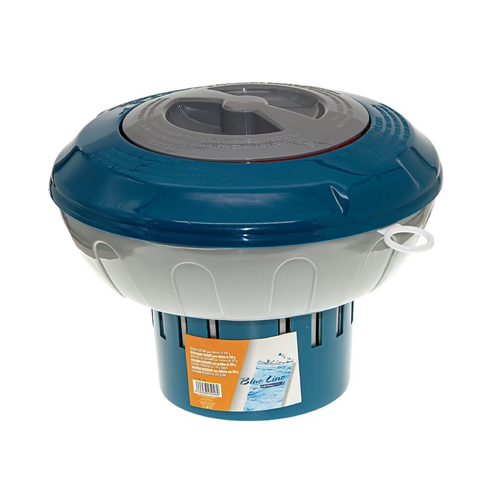 Dosificador de cloro AstralPool flotante Blue Line - Dispositivo dosifidor de pastillas de cloro para la piscina, con regulador de flujo y anilla para atarlo