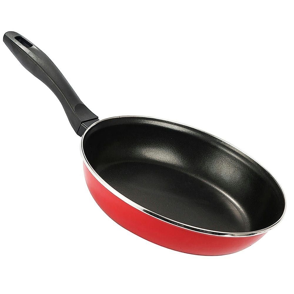 Sartén de acero vitrificado - compatible con cocinas de inducción - Cocina sin aceite sin que se peguen los alimentos - Sartén con mango de baquelita de tacto frío -Apta para lavavajillas - Rápida y fácil de limpiar.
