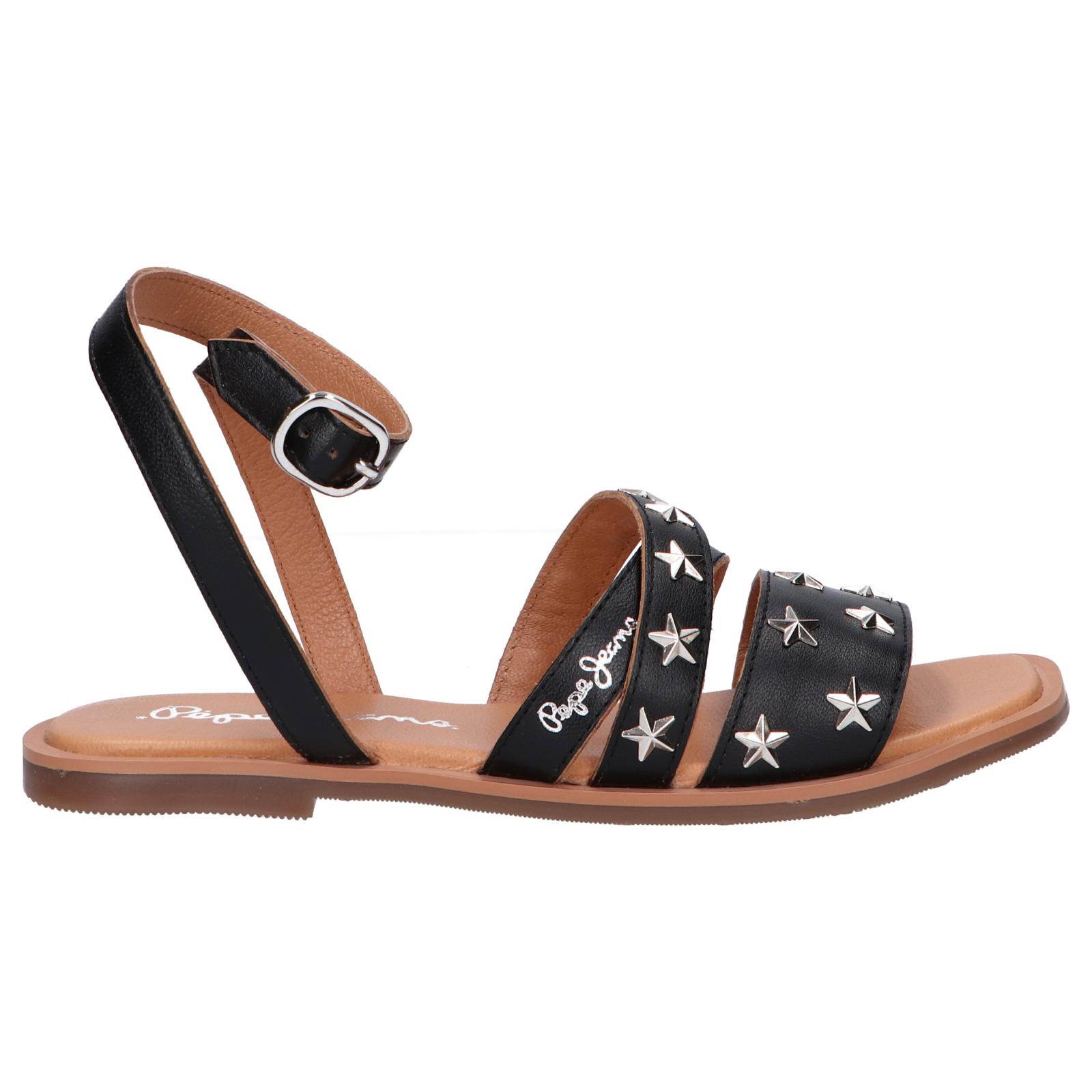 Women's and girls and boys sandals pepe jeans pgs90176 irma studs 999black
