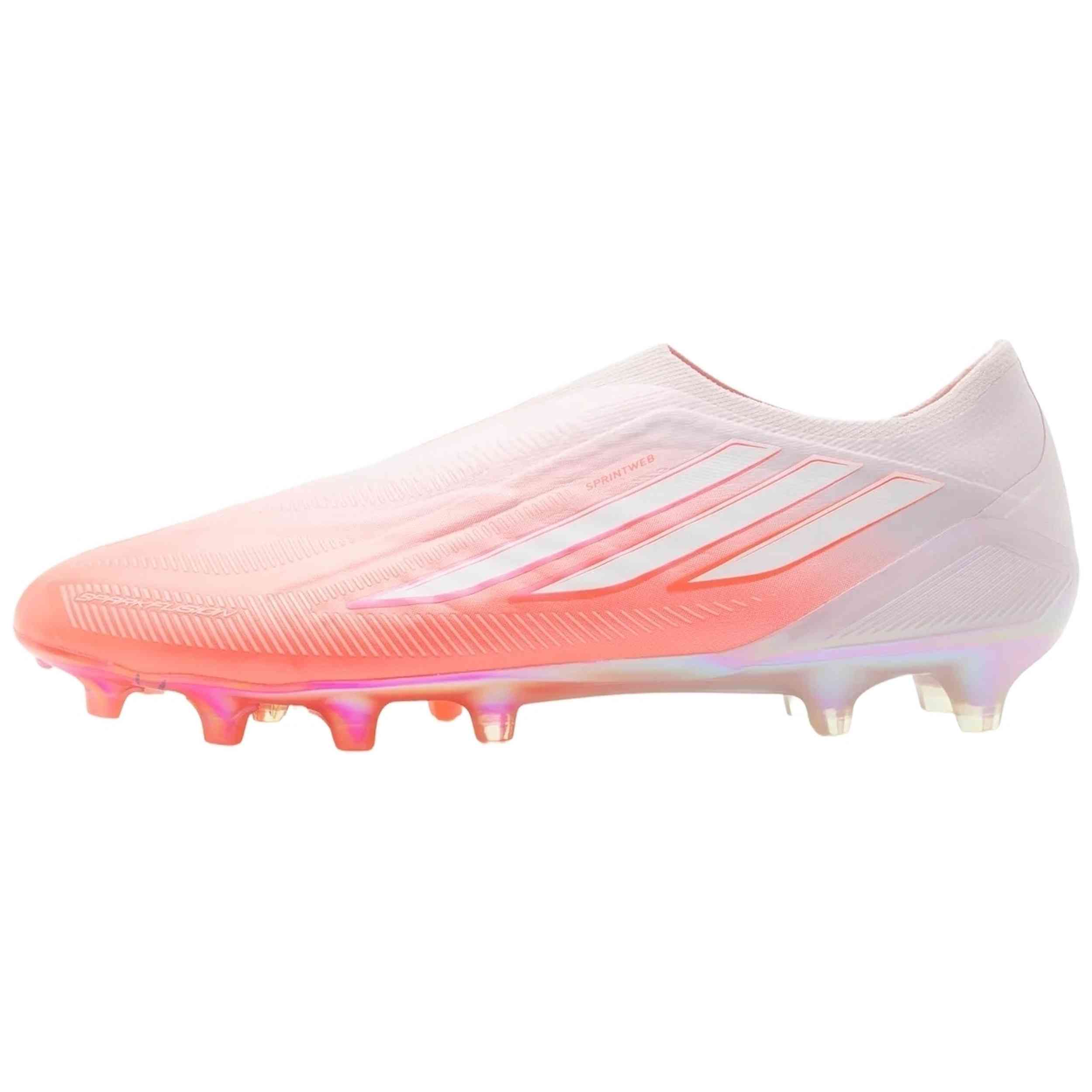 Botas De Futbol Adidas modelo F50 Sparkfusion Elite Laceless FG "Solar Turbo / Cloud White / Distilled Pink" para hombre y mujer en color Rosa