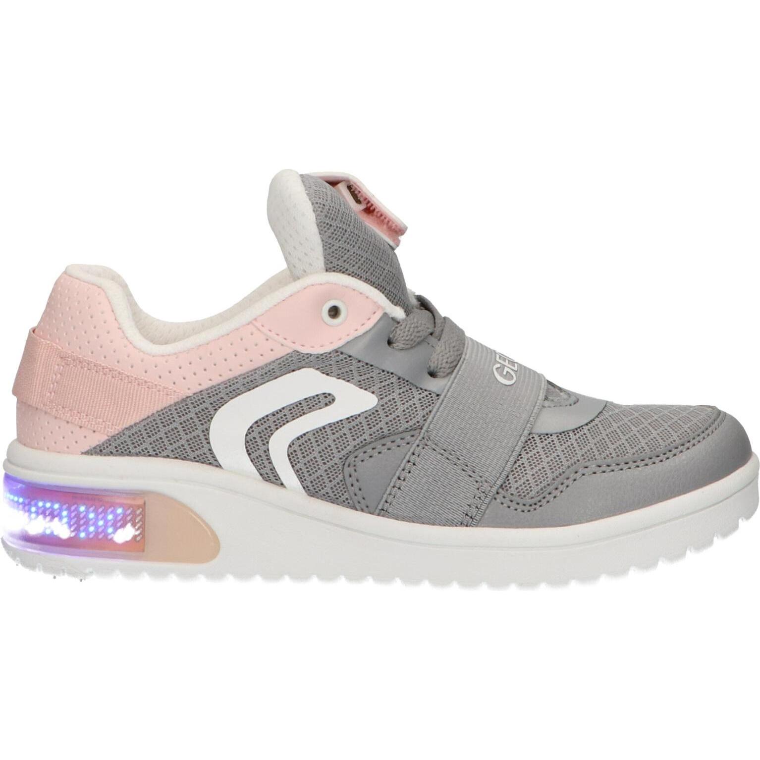 Geox j928da 014bu j xled c1f8w grey girls' sneakers