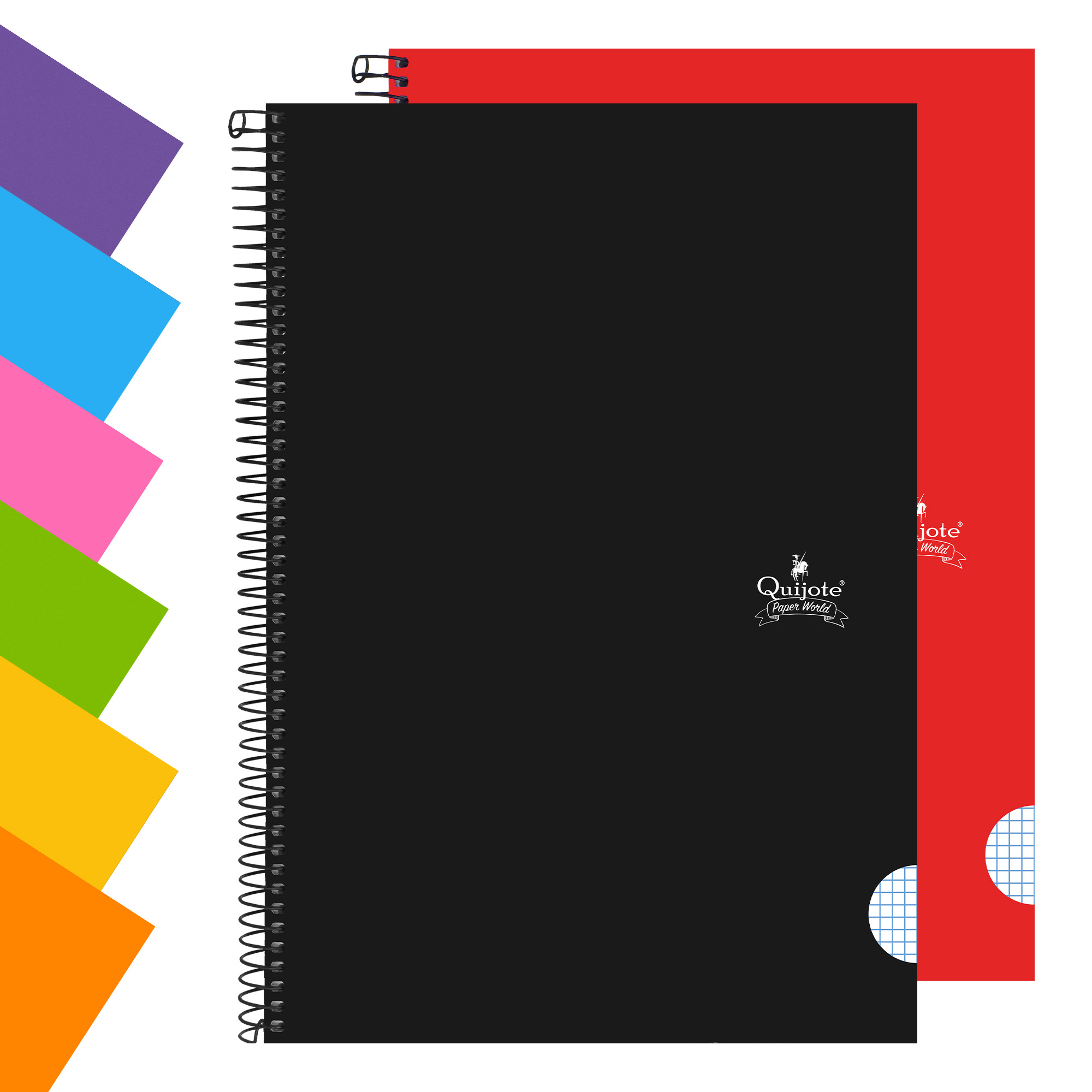 Quijote Paper World Cuaderno Tamaño Folio 80 H 90g/m² Cuadros 4x4 mm Tapa dura