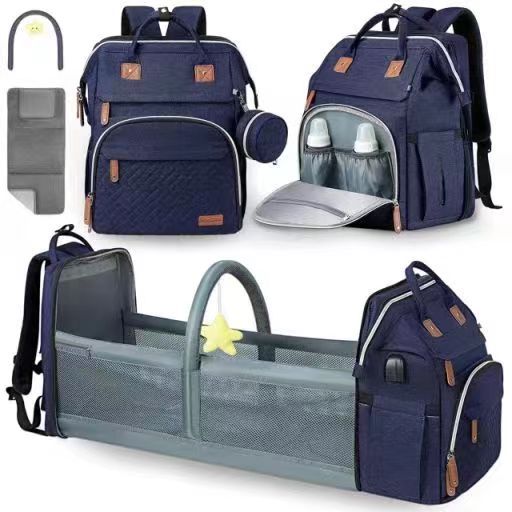 TK Bolsa de mamá nueva cuna plegable para bebé mochila antimosquitos cochecito de gran capacidad bolso para madre y bebé