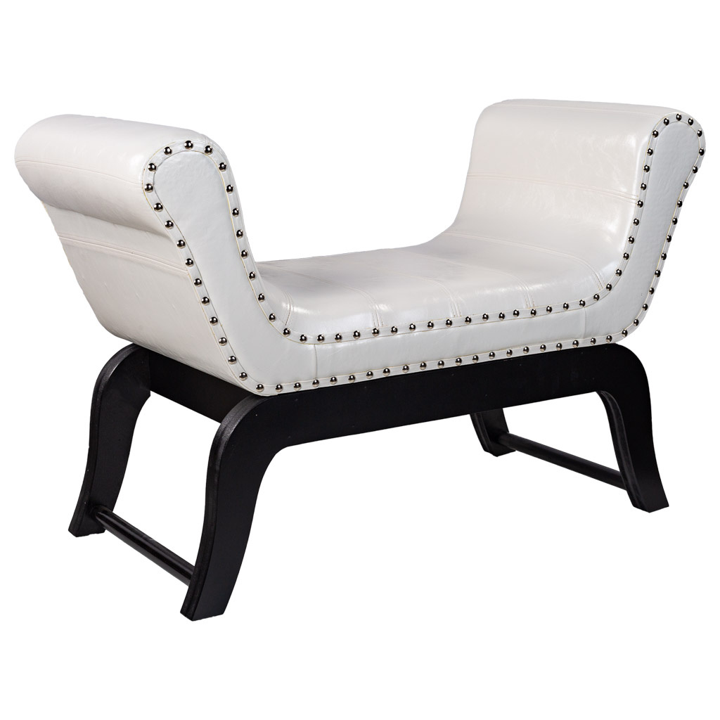 Wonderlust Deco - Banqueta de polipiel blanca 90x40x65 Blanco 90x40x65h cm