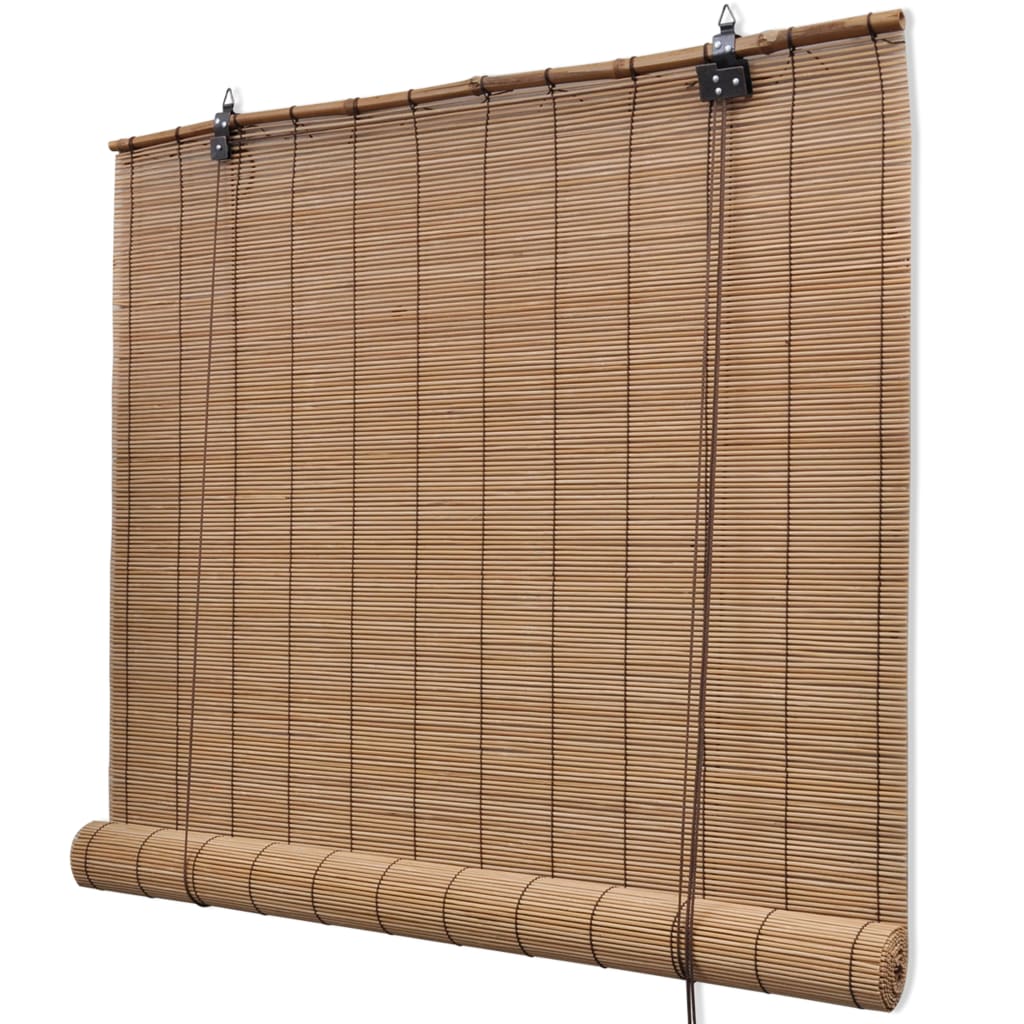vidaXL Persiana Enrollable Cortina Estor de Ventanas Bambú Natural 100x220 cm Color Marrón claro, Marrón, y mas