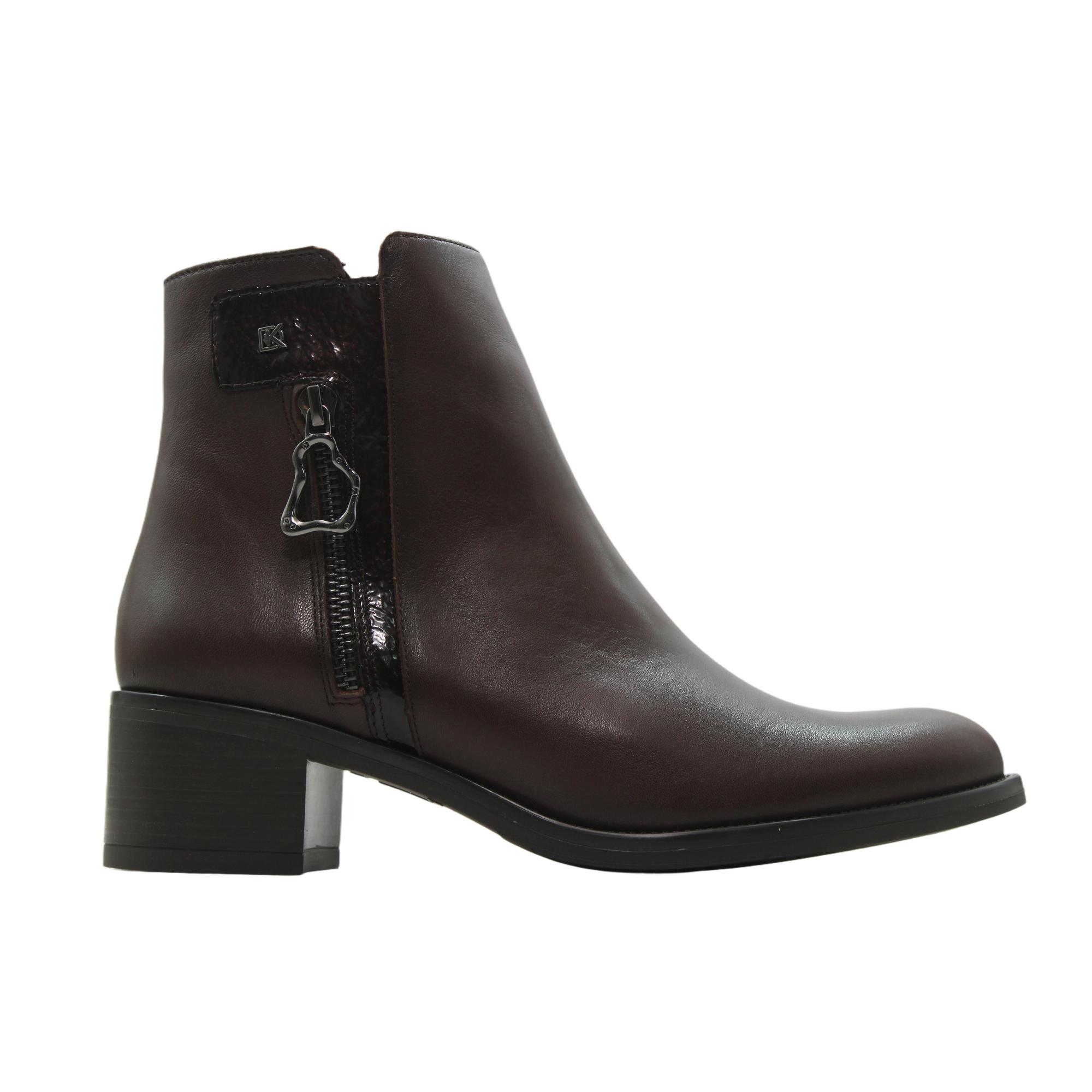 DORKING D9434-SUMO Botines de vestir de piel lisa, cremallera, tacón bloque, suela goma, para señora