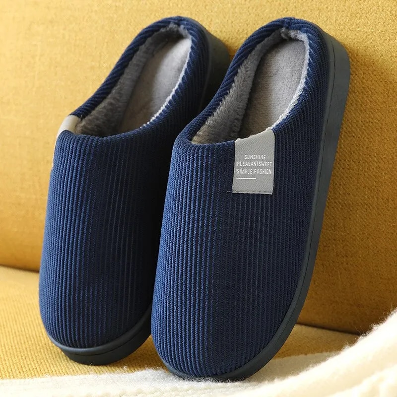 TK Zapatillas de Casa de Fondo Suave y Grueso para hombre y Mujer, pantuvlas de sweatshirt para el hogar, zapatillas antideslizantes para interiores, Invierno