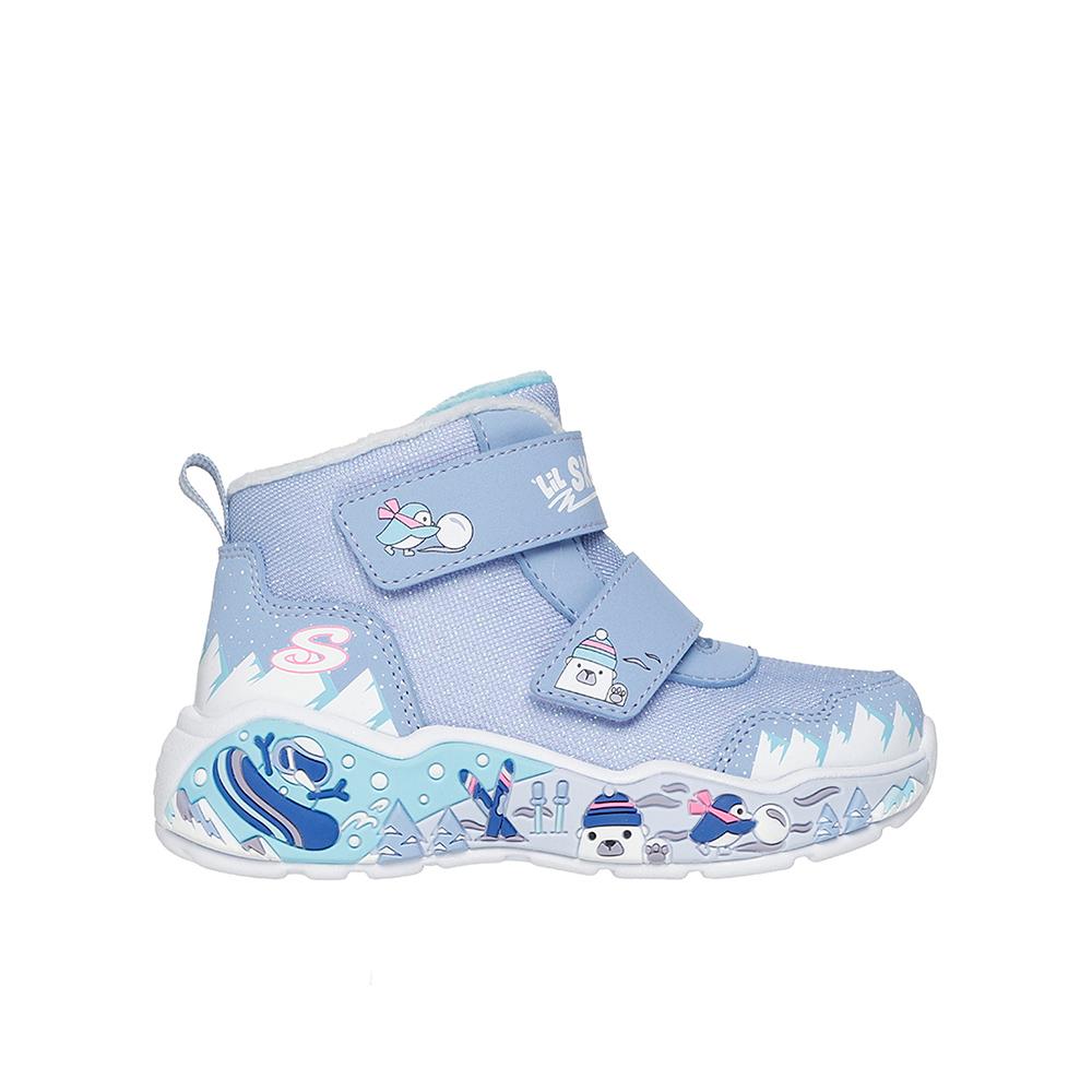 SKECHERS Play Scene Botines para niña con velcros azules en sintético y textil 85645