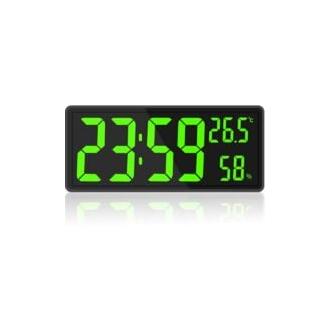 CA Reloj digital de pantalla grande - Reloj de pared digital grande con temperatura y humedad - Reloj de pared digital con números LED para dormitorio - Oficina - Lectura clara para personas mayores