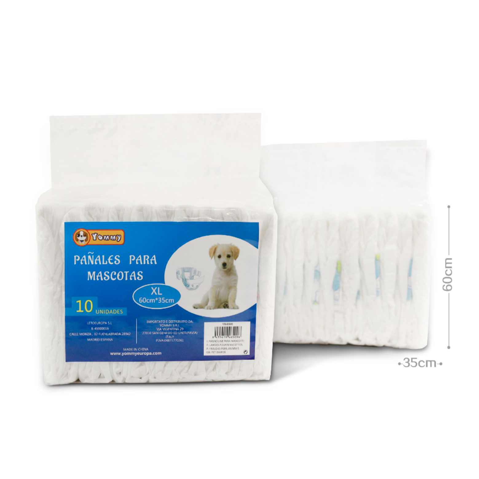 Pack de 10 Pañales para mascotas, Pañal Sanitarios para Mascotas, Bragas Higiénicas Suaves absorbentes, braguitas de varios tamaños