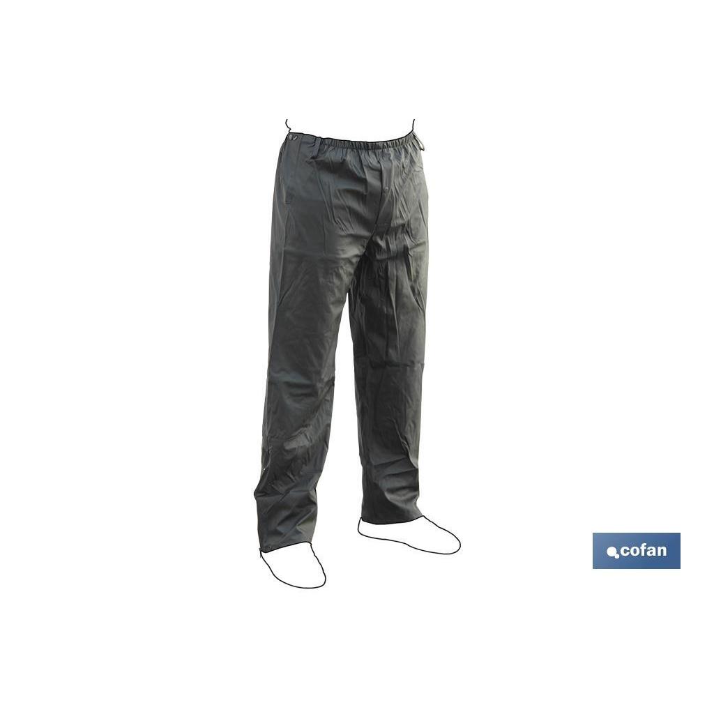 COFAN - Pantalón de Agua | Color Verde | Fabricado en PU y PVC | Resistente, Flexible y Cómodo