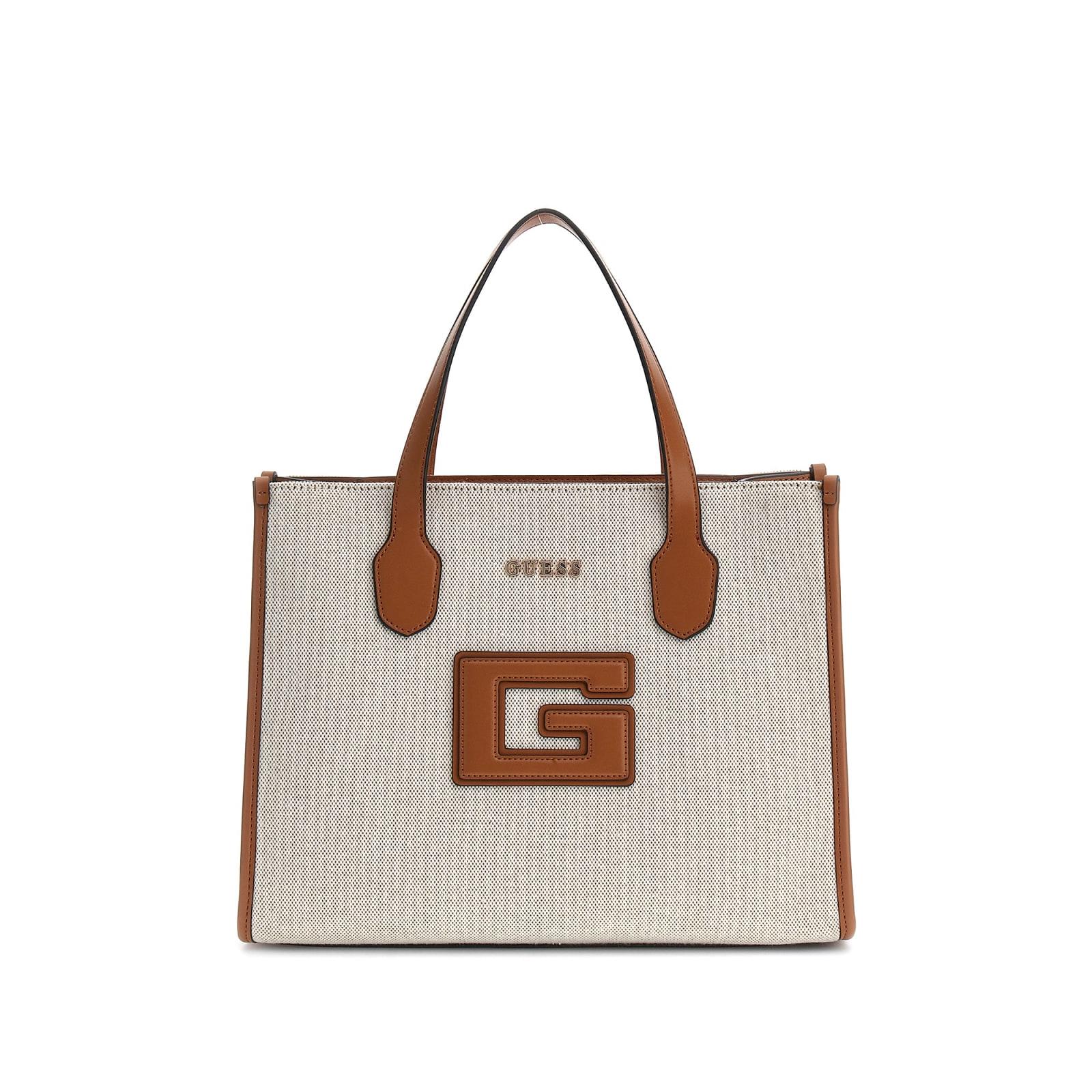 Bolso Guess Tote Status 2 Compartiment Coñac Natural