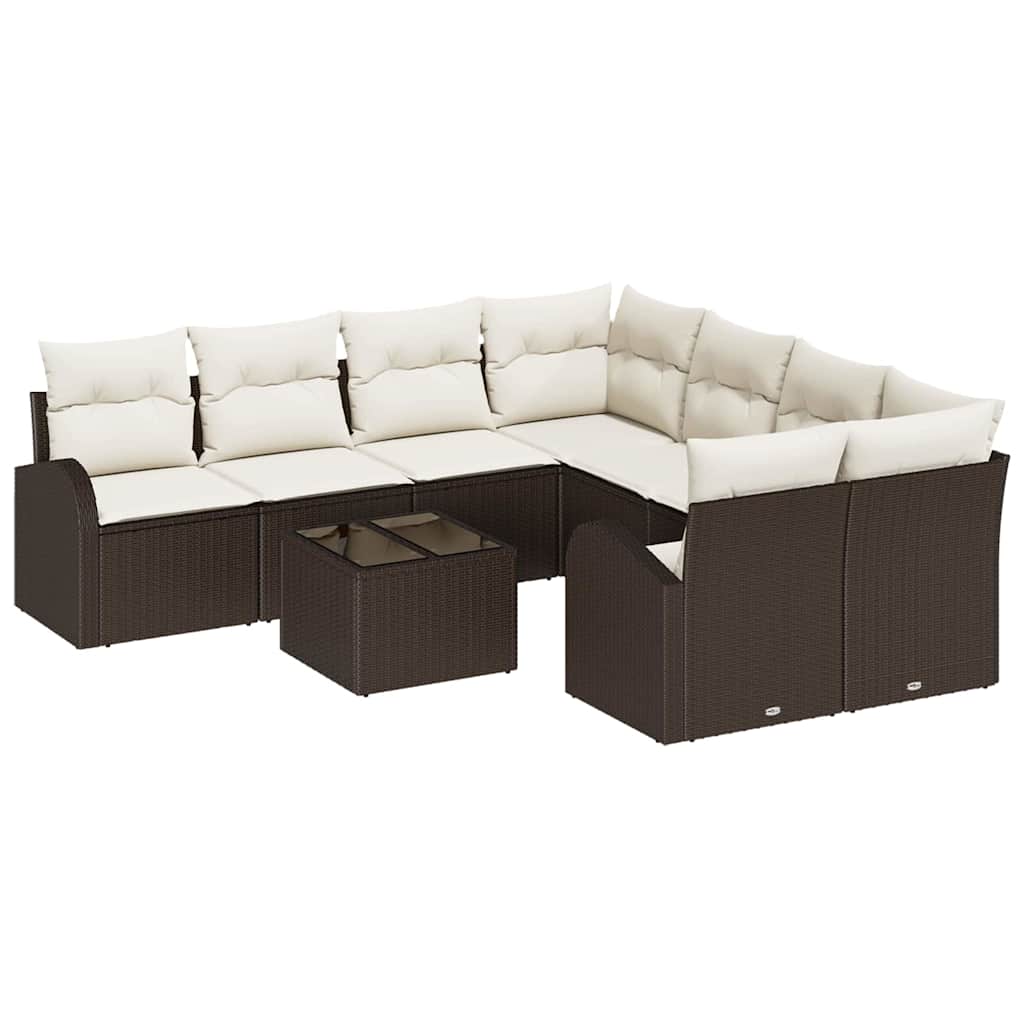 vidaXL Conjunto de sofá de jardín Marrón 55 x 55 x 37 cm