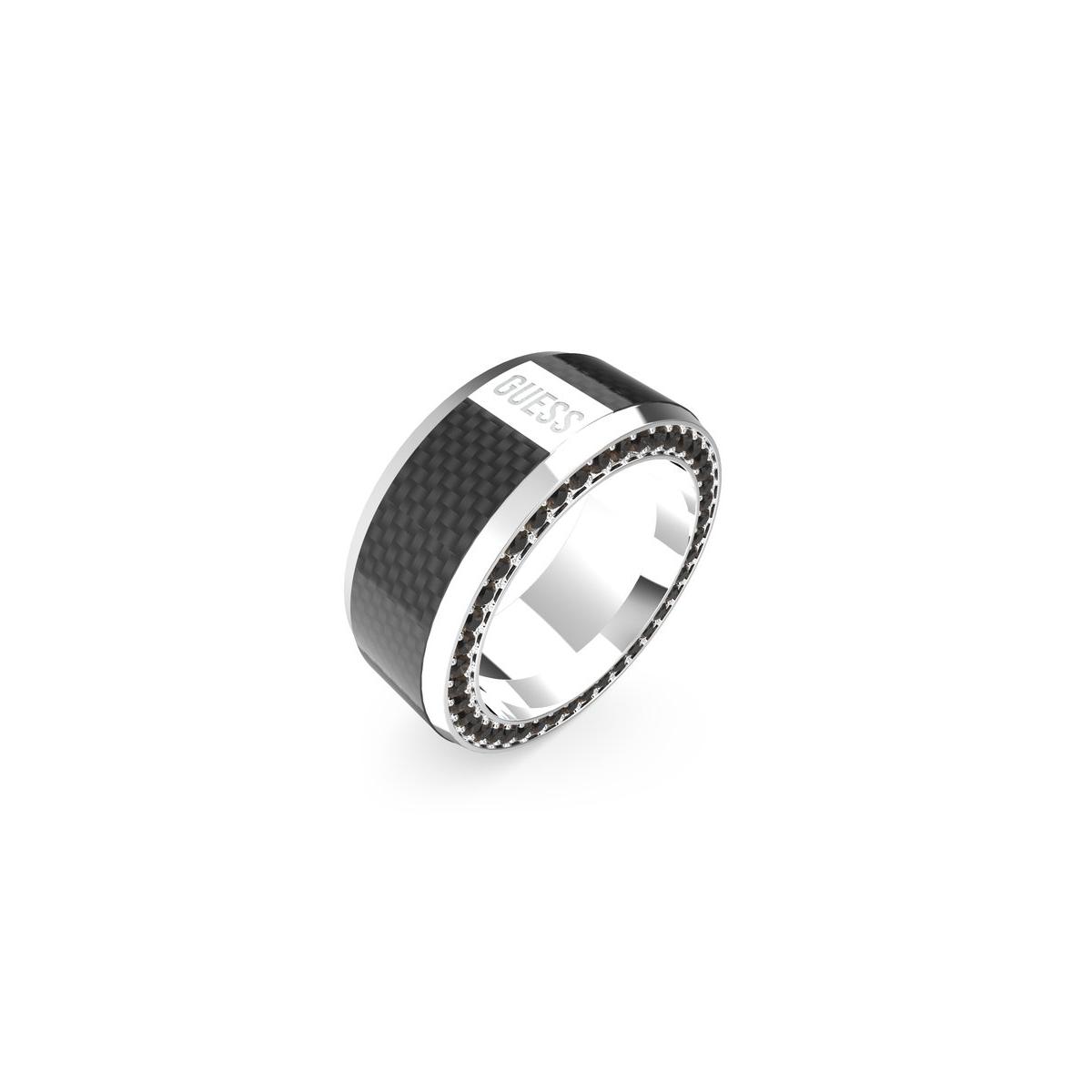 Guess Anillo Hombre Racer Tag De  Plateado Talla Europea 66 Talla España  Jumr04041jwstbk66