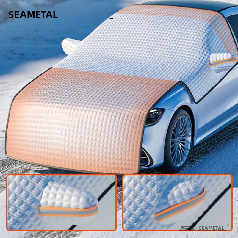 TK SEAMETAL Cubierta De Ventanas Para Coche Invierno Exterior Impermeable Protección Contra Hielo Para Sedán/SUV Con Aluminio Y Algodón