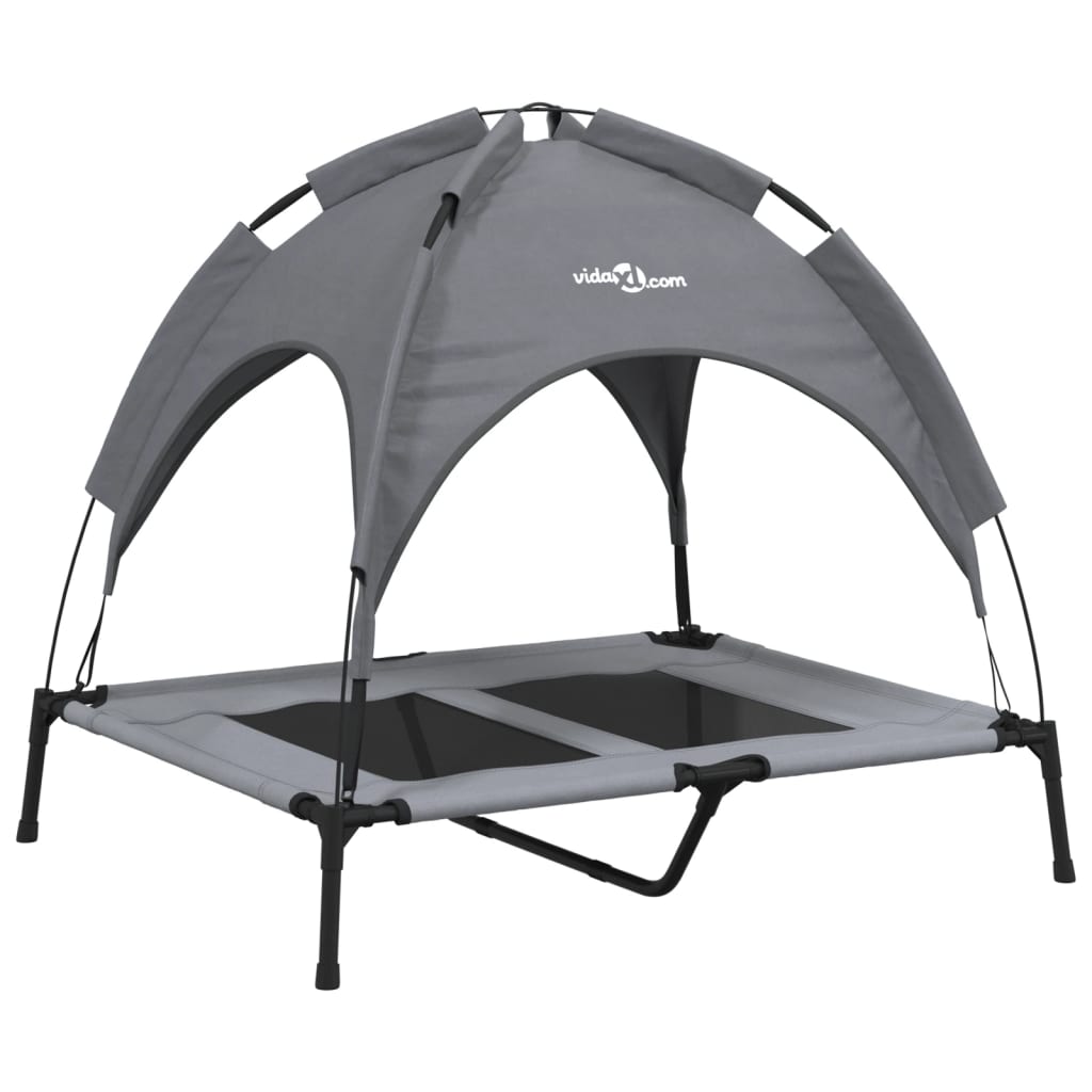 vidaXL Cama para perros con dosel antracita tela oxford y acero