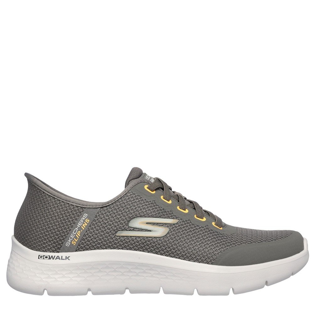 Cómoda Zapatilla hombre Skechers SLIP-INS: GO WALK FLEX NETRO marrón. Plantilla Memory Foam® Skechers Hands Free Slip-ins talón Comfort Pillow para calzarte sin manos Altura Tacón bajo (1-3 cm) Referencia 216332-BRN