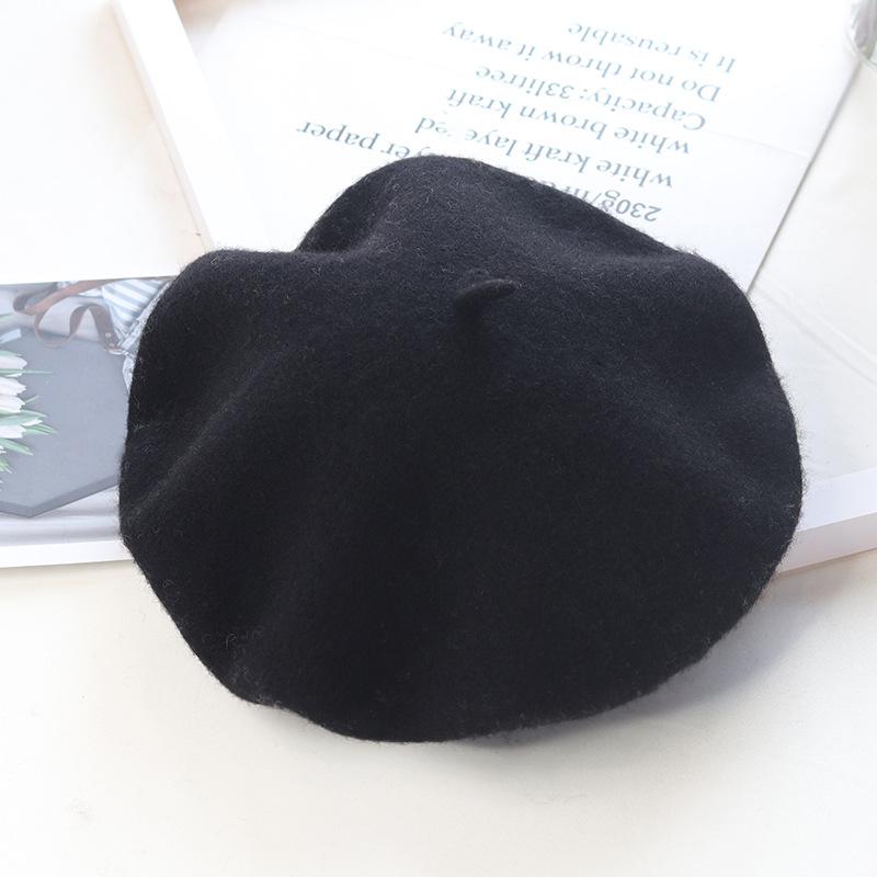 TK Gorro De Invierno Para Mujer Beret Artista Otoño Invierno Gorro Femenino Plano Estilo Francés Vintage Caliente Casual