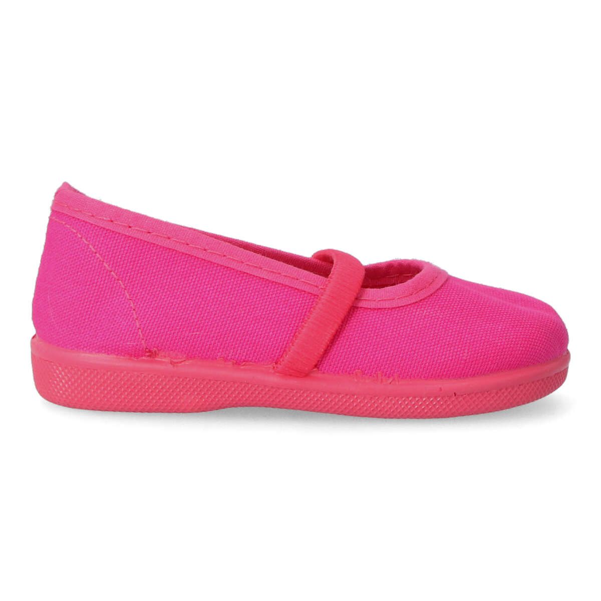 Peke's by Vanessa - Merceditas de lona para niña tipo bailarina con elástico al empeine y suela de goma flexible, modelo RUI 01 blanco