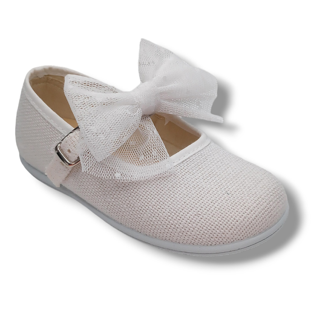 Vulpeques Merceditas Lino Niña 254-LC/7 BLANCO calzado niños Respetuoso Vulpeques Summer ROYALE CORDONETS