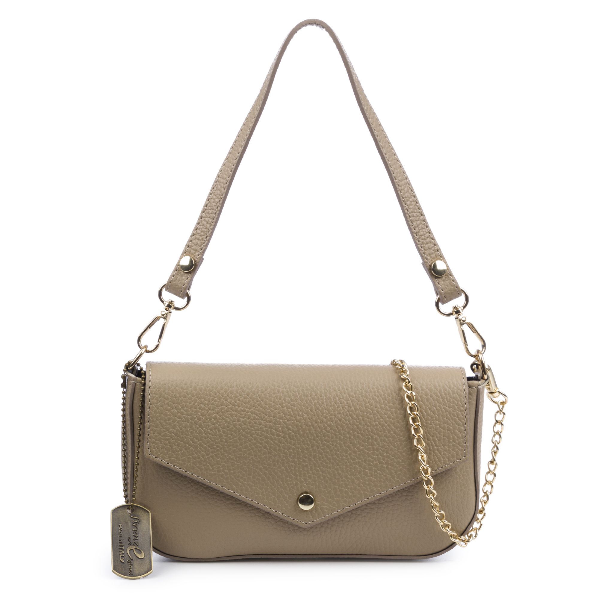 FIRENZE ARTEGIANI Bellizzi Bolso de hombro Mujer. Piel auténtica Dollaro Fabricado en Italia 22x5,5x12 Cm.