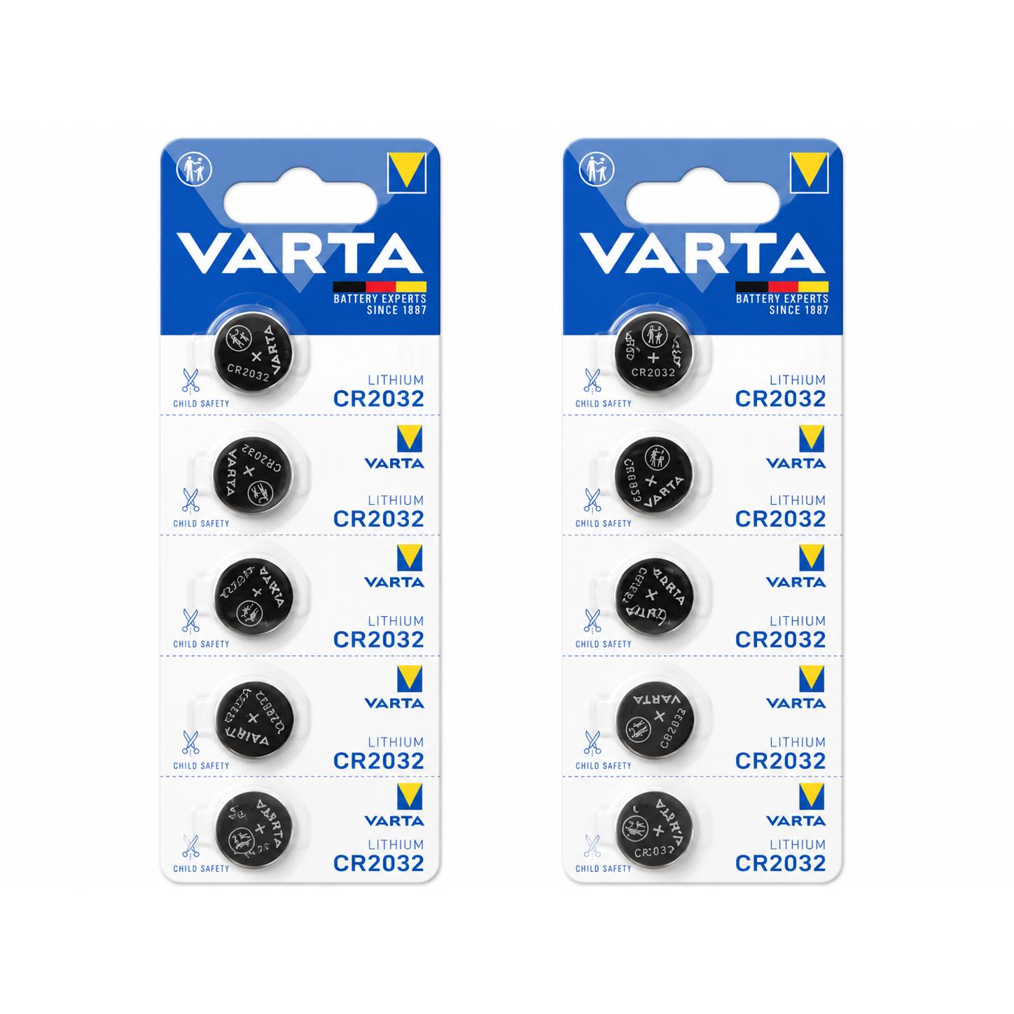 VARTA Pilas CR2016 /CR 2025/CR 2032 de Litio de Alto Rendimiento Larga Duración 2*5pilas TOTAL 10PILAS