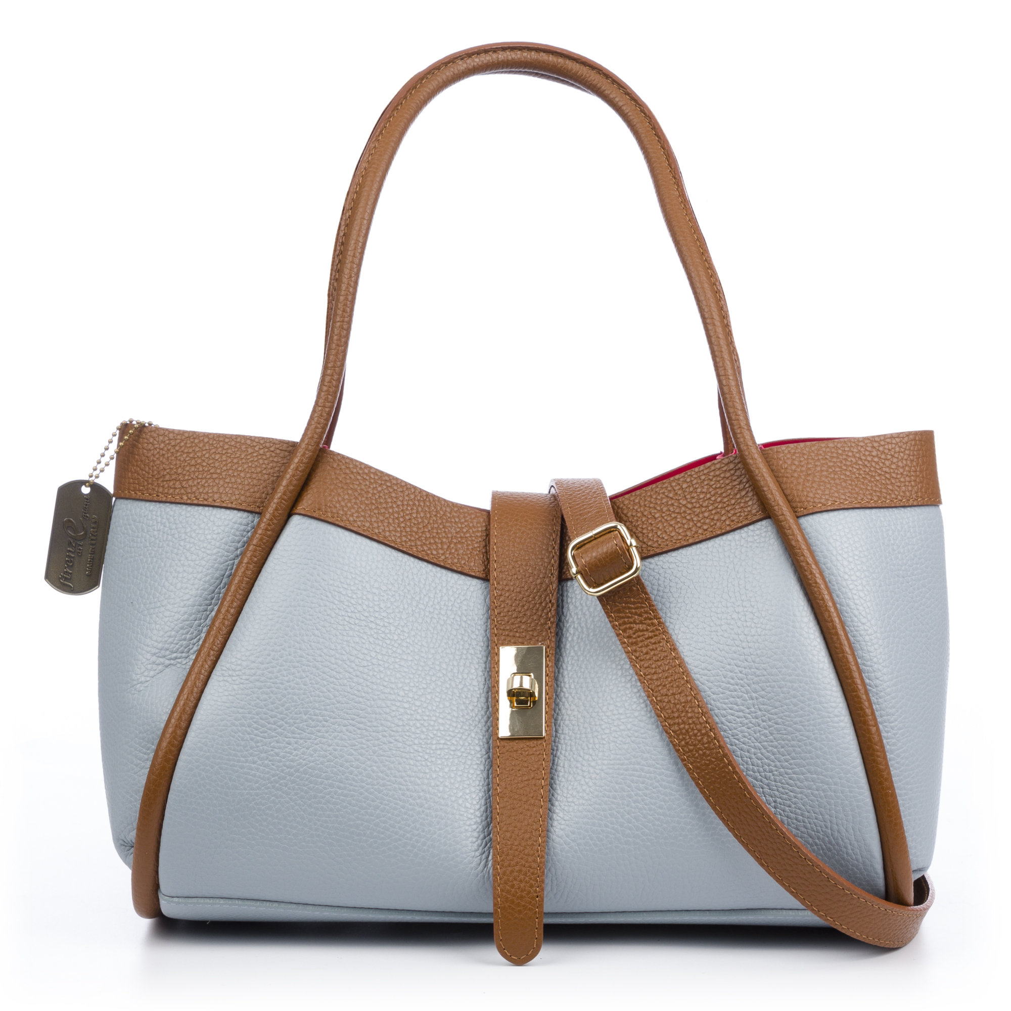 FIRENZE ARTEGIANI Beinette Bolso Tote Mujer. Piel auténtica Dollaro. Fabricado en Italia 33x18x18 Cm.