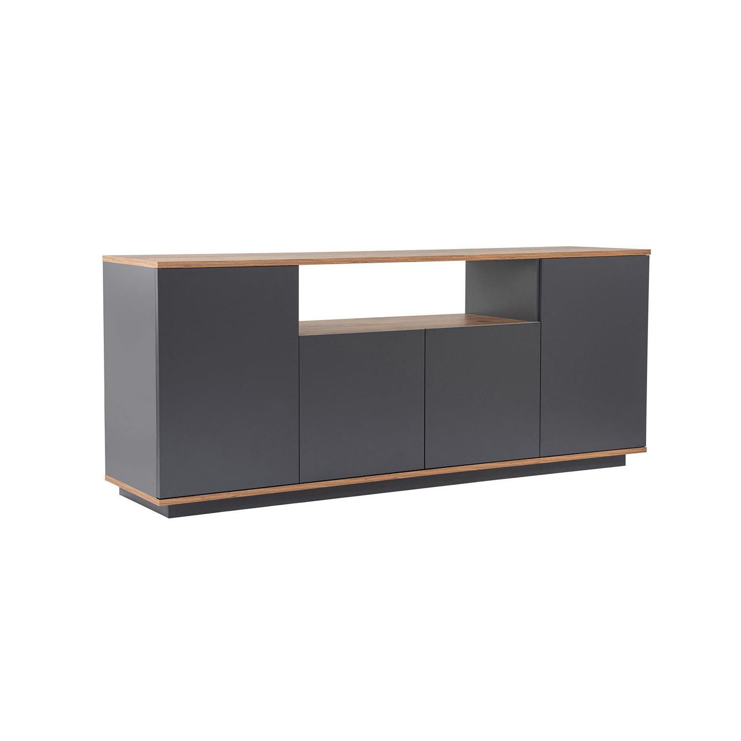 Aparador Melanie Grafito / Madera Natural Mueble de Salón Moderno  - Homekit