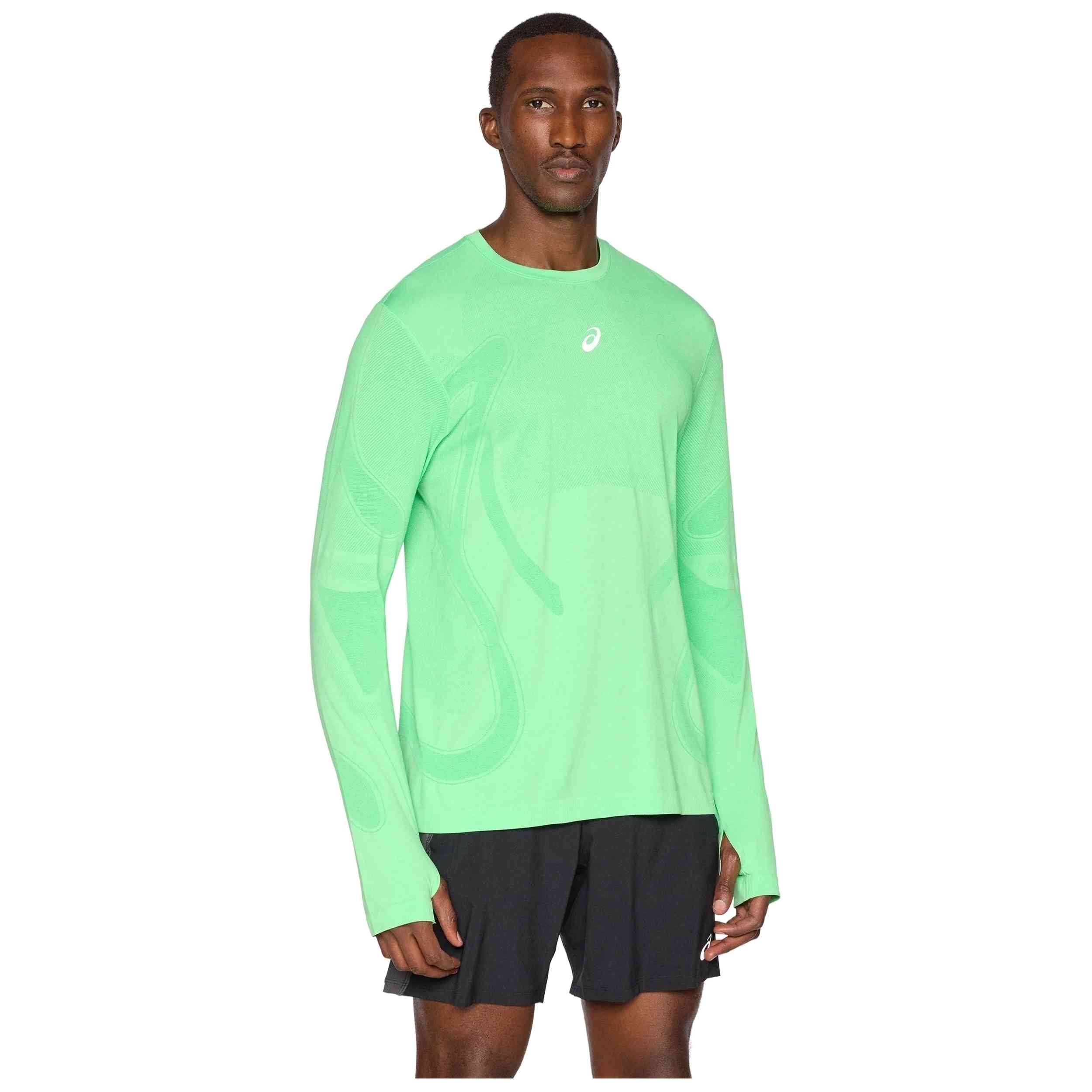 Camiseta De Manga Larga Asics modelo 2011D356-301 para hombre y mujer en color Verde
