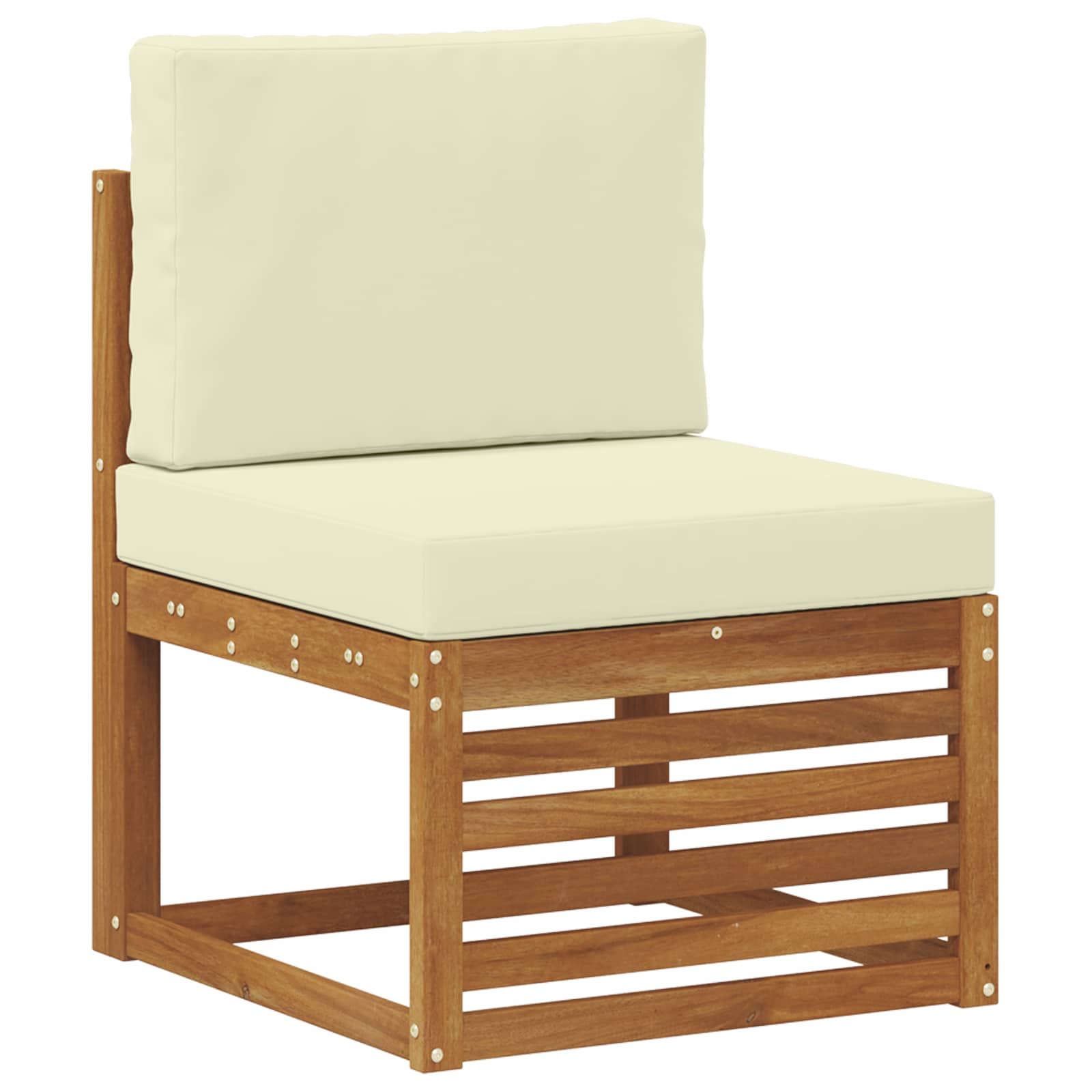 vidaXL Sofá intermedio de exterior Madera de Acacia Sólida Natural