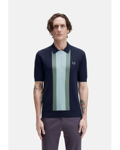Fred Perry Polo Textured Stripe Knitted Shirt