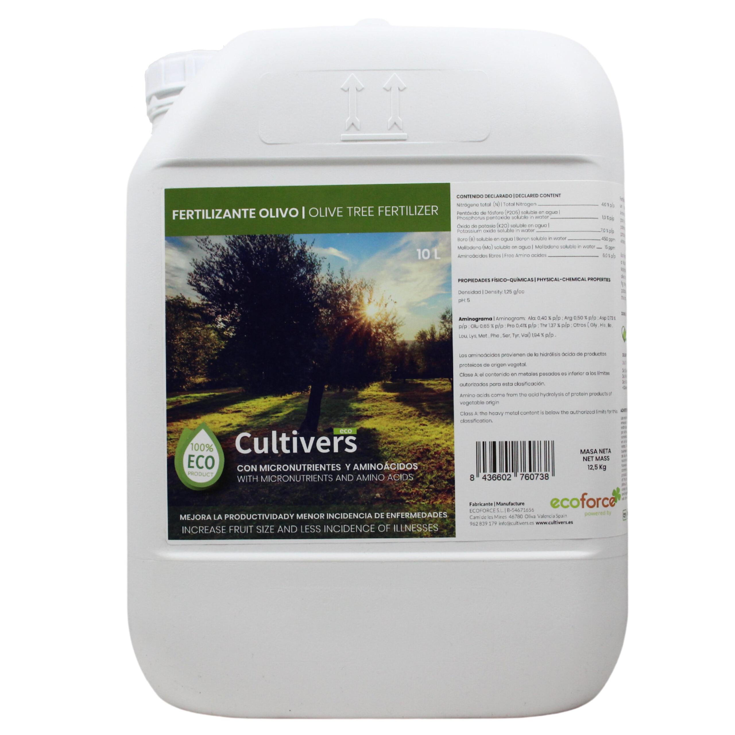 CULTIVERS Abono Olivo Líquido Ecológico 10 L