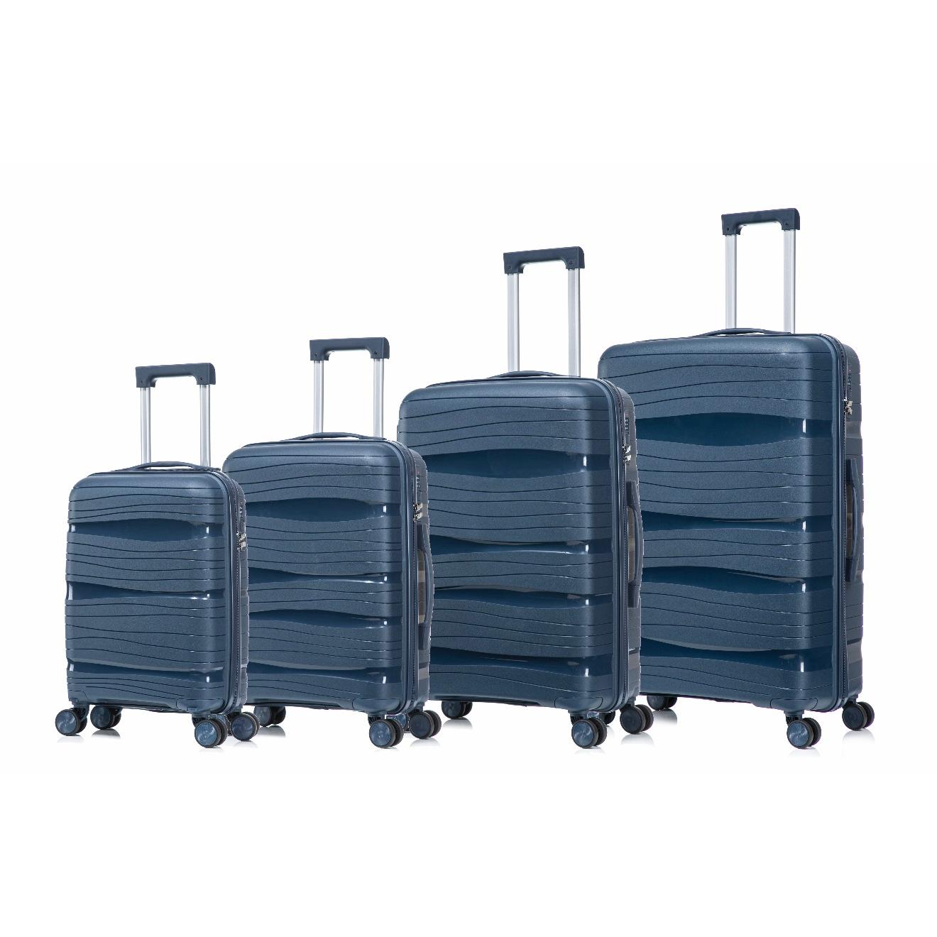 Juego de Maletas de Viaje ANDELY 4 piezas, Maleta Cabina con Ruedas 360°, Cierre de Seguridad y Material Polipropileno Resistente, Ideal para Viajes Familiares o de Negocios
