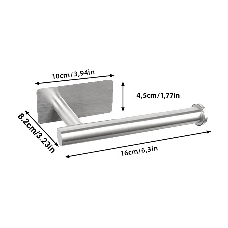 CA Soporte De Toalla De Acero Inoxidable Para Pared Autoadhesivo Organizador De Baño Estante De Almacenamiento Para Papel De Toalla