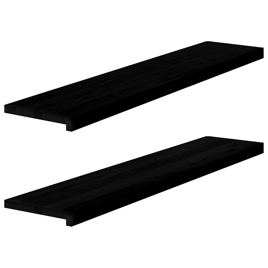 vidaXL Alféizares de ventana 2 uds madera maciza roble marrón oscuro
