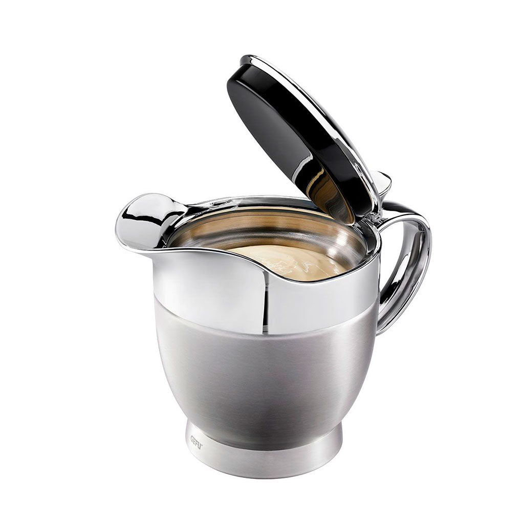 Salsera Térmica de Doble Pared 400 ml - Acero Inoxidable con Aislamiento Térmico, Pico Vertedor y Cierre Elevable - GEFU