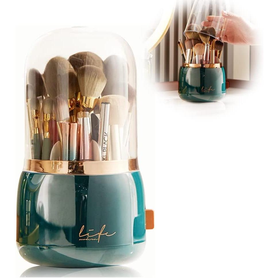 Om Home Maquillaje Broches Organizador para Baño Dormitorio Editor de Oficina, 3 Ranoras Cristal Acrílico para Almacenamiento Cosméticos para Broches de Maquillaje Labial Delineadores Ojos