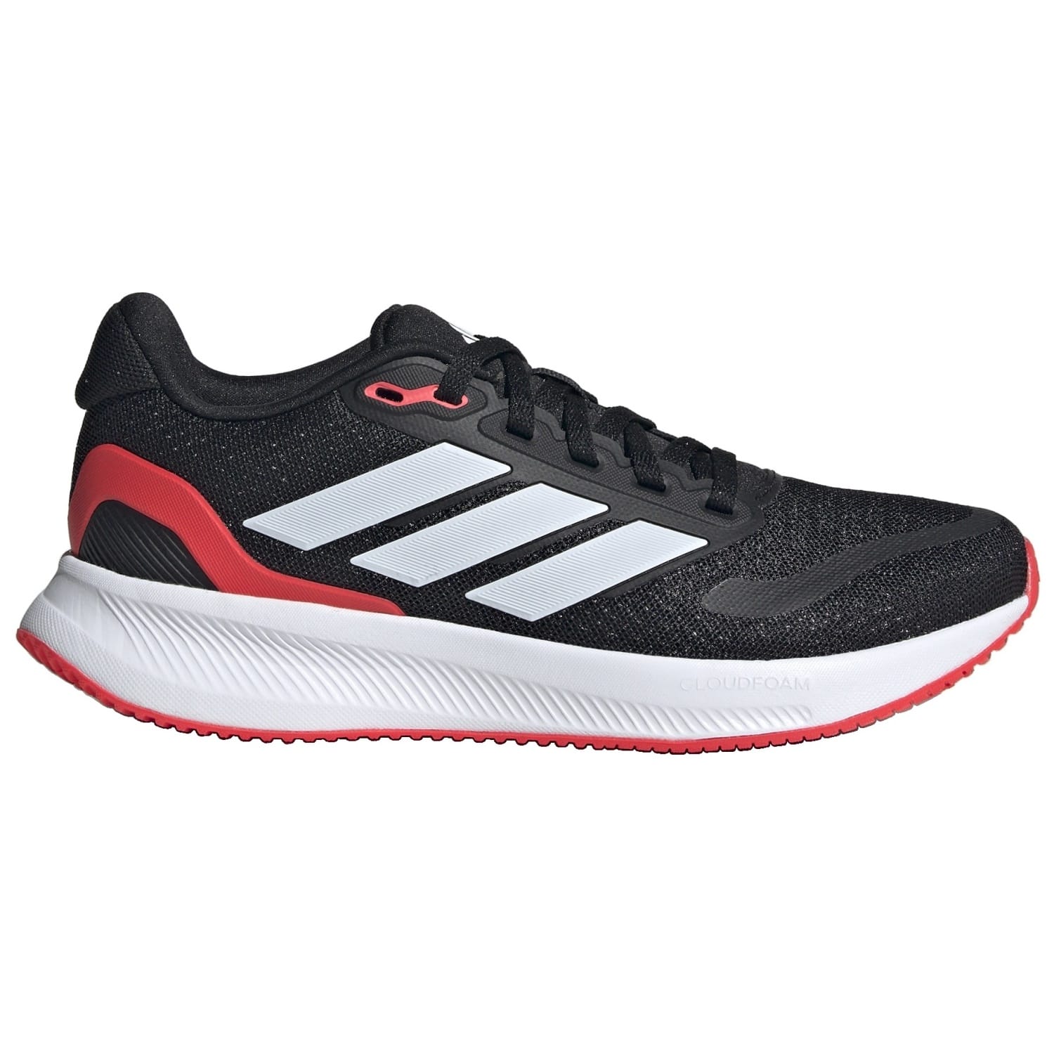Adidas Runfalcon 5.0 J - Color Negro y Rojo - Calzado Running - Zapatilla Cómoda - Multideporte - Ligeras - Cómodas - Resistentes