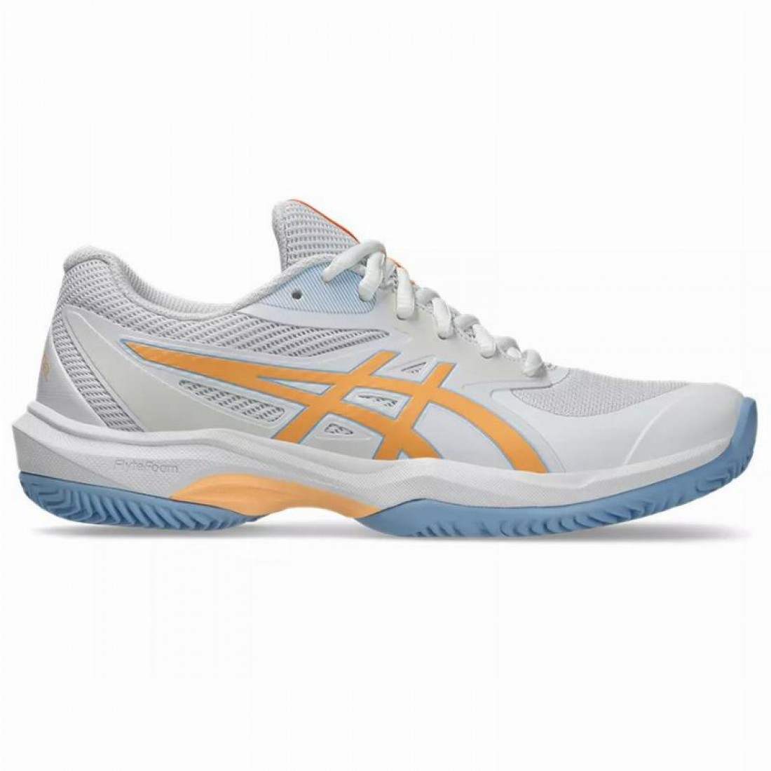 Zapatillas Asics Game FF Padel Blanco Naranja Mujer