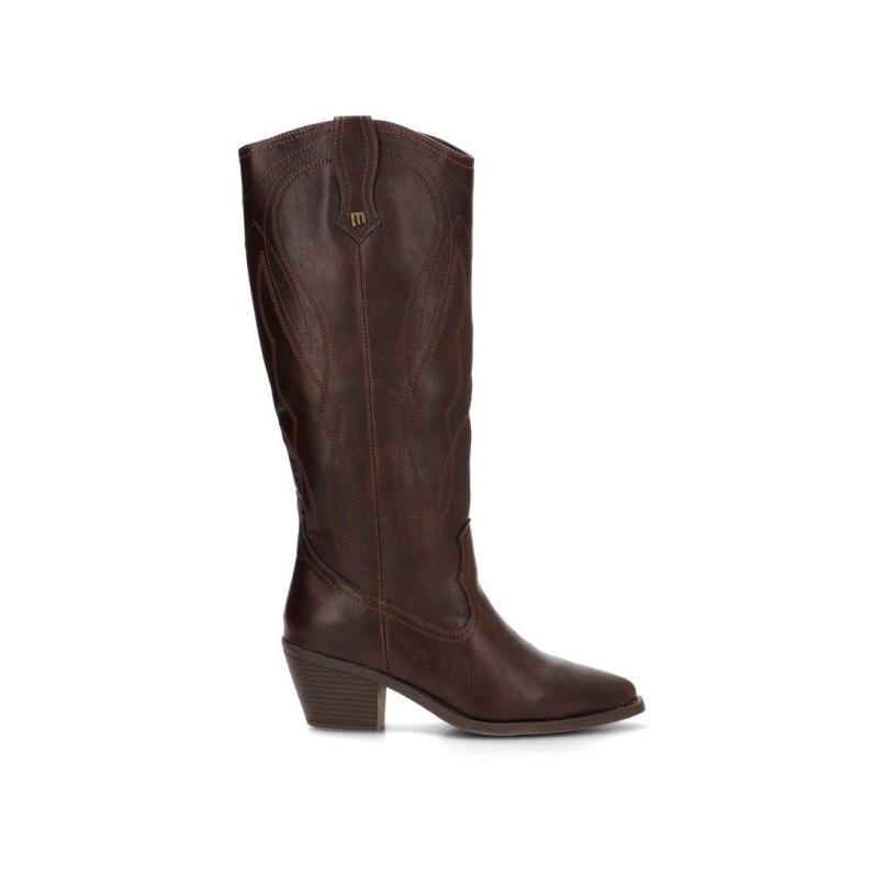 Bota Campero Mustang - Mujer - Tacón Medio - Modelo 55349 - Color Marron
