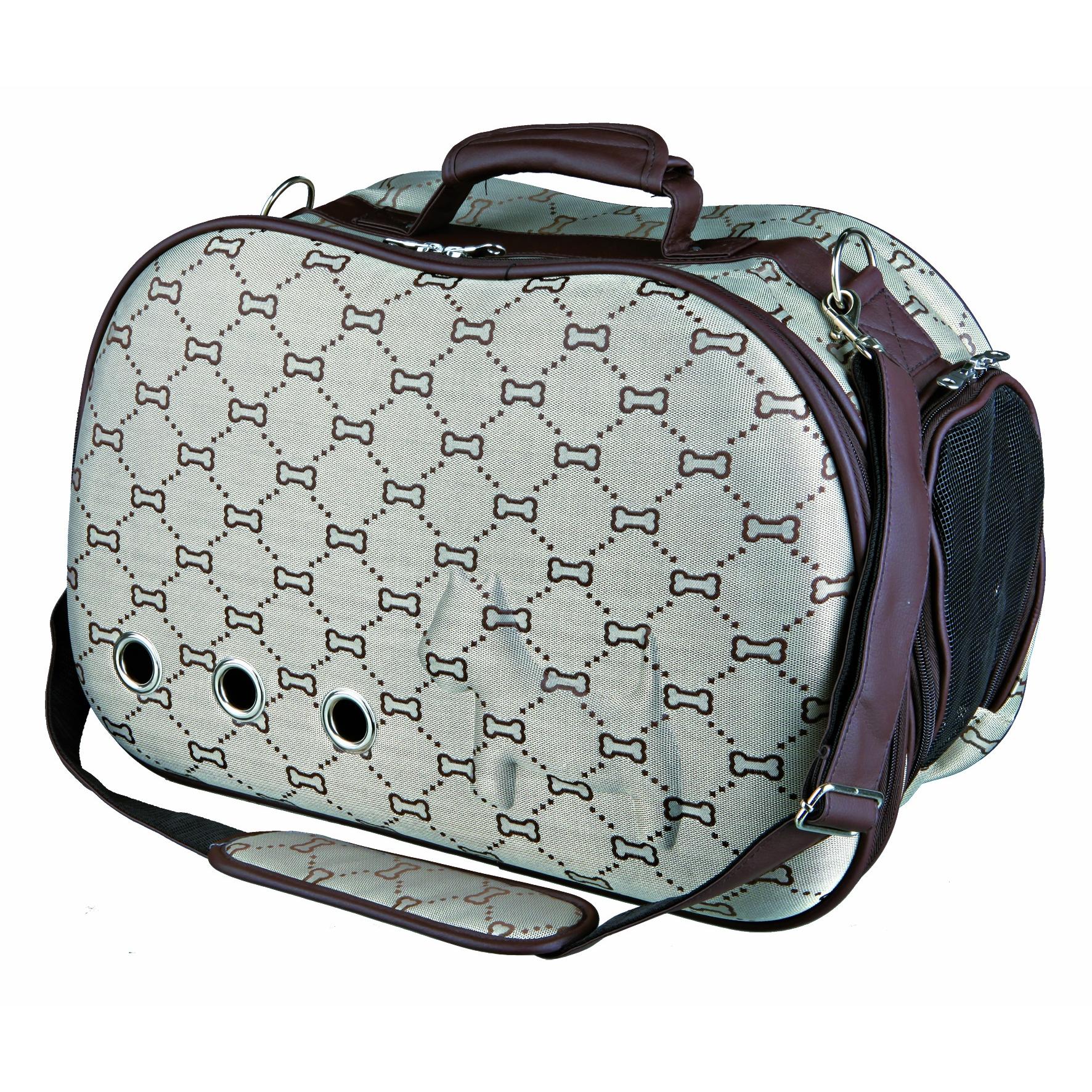 Bolsa Sissy de Trixie, Poliéster/EVA, 20x31x50cm, Beig/Marrón para transporte de perros y gatos hasta 8kg