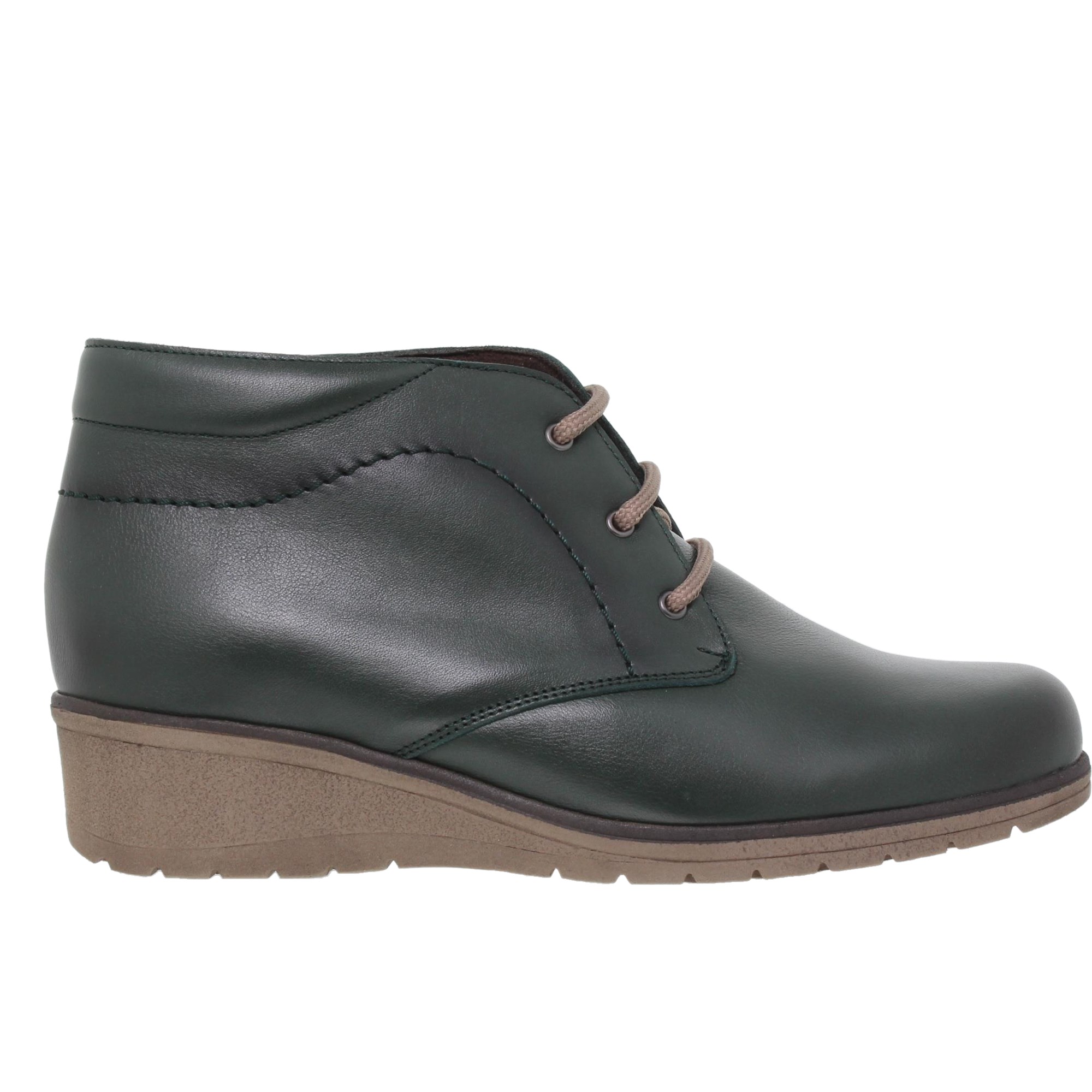 Botines Cuña Cómodos Mujer Piel Kaki Tupie - Botines Plantilla Extraíble 70241TP
