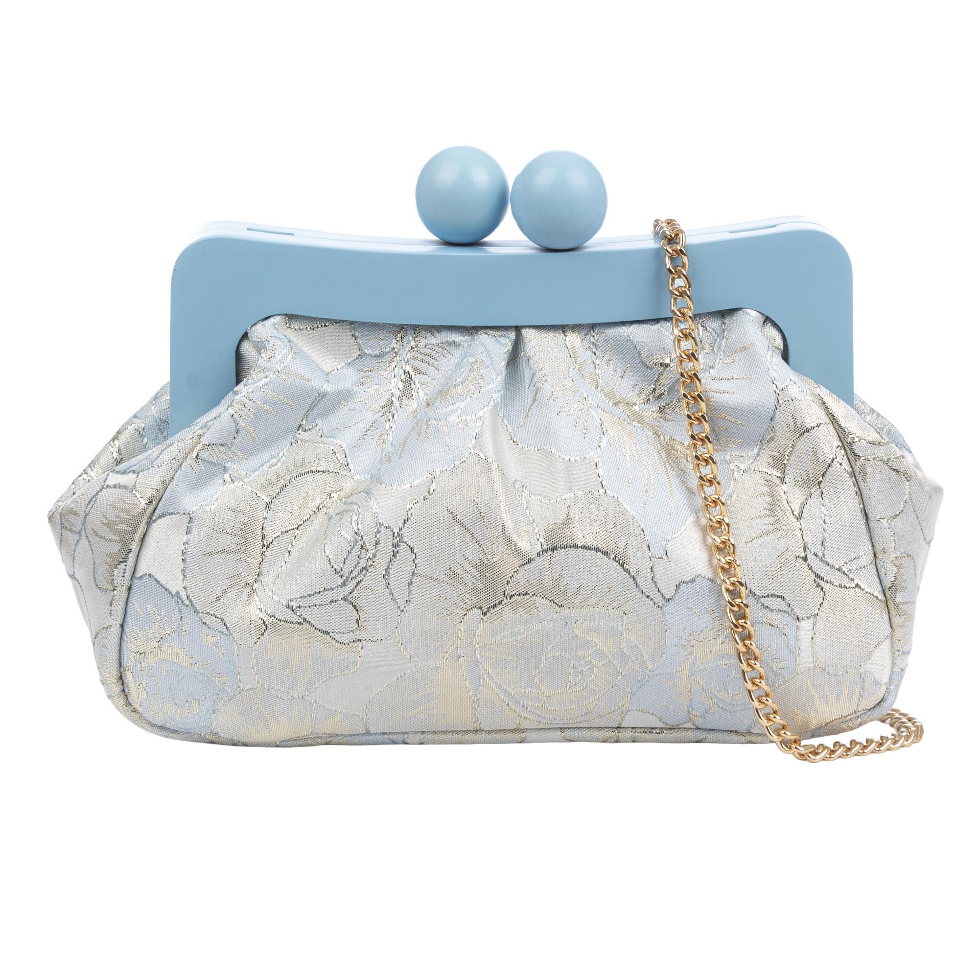 Bormida Bolso bandolera Mujer. Fabricado en madera y tela con diseños florales.