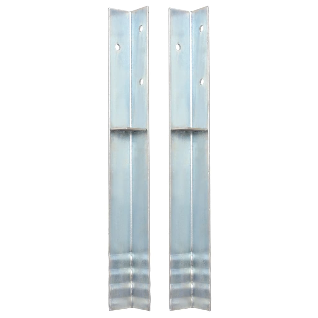 vidaXL Anclajes Estacas de Tierra Forma L Acero Galvanizado Pincho Agarre Cantidad 2 unidades, 12 unidades